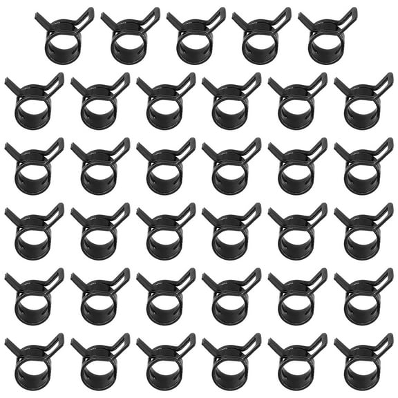 Uxcell Spring Band Hose Pipe Clamps for 8-9.2mm OD Hose, 35 Pack Silicone Vacuum Constant Tension Clips, Black