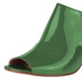 thumbnail image 3 of YDN Women Stylish Peep Open Toe Block Chunky Low Heel Mules Slide Backless Sandals Pumps Slip On Dress Office Outfit Shoes Size 10.5 Green, 3 of 3