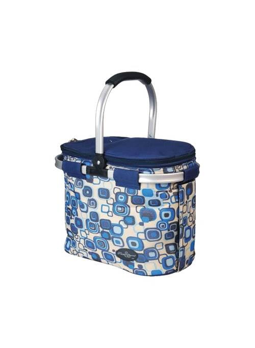 Aluminum Framed Picnic Cooler Basket w Service in Blue