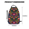 thumbnail image 2 of Naloa Colorful Floral Embroidery Mexican 2Pcs Anti-Kick Back Seat Cover Kick Mat, Car Seat Protector with 3 Storage Pockets, 2 of 8