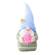 Blotona Easter Gnome Plush Doll Bunny Ear Faceless Doll Cute Plaid Nordic Swedish Tomte Gnome Rabbit Doll with Long Legs Easter Gift