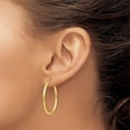 thumbnail image 3 of 10K Yellow Gold Polished 2mm Lightweight Tube Hoop Earrings - 30mm, 3 of 6