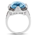 thumbnail image 2 of 8.29 Carat Genuine Swiss Blue Topaz, Champagne Diamond and White Diamond .925 Sterling Silver Ring QJ Model, 2 of 3
