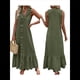 thumbnail image 2 of Vestido de Verano para Mujer, de Algodón, Estilo Bohemio, de , Sin Mangas, con Volantes Escalonados, Maxivestido . Verde S, 2 of 5