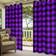 thumbnail image 5 of Outdoor Curtains for Patio Waterproof, Black Purple Plaid Windproof Pravicy Outside Porch Blackout Curtain, Farmhouse Simple Buffalo Checked Sun Blocking Grommets Curtains for Cabana 2 Panels 54"x95", 5 of 9