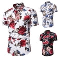 thumbnail image 4 of Nueva camisa floral de verano para hombre, estilo hawaiano, estampado 3D, solapa con botón, camisas de manga corta, ropa informal vintage Y2k, 4 of 5