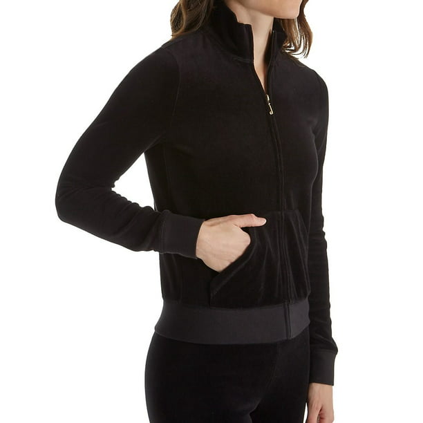 Juicy Couture Black Label Womens Fairfax Velour Slim Fit Track Jacket -  Walmart.com