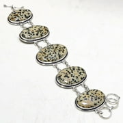 Dalmatian Oval Shape Gemstone Handmade Fashion Bracelet Jewelry 7-8" SA 1031