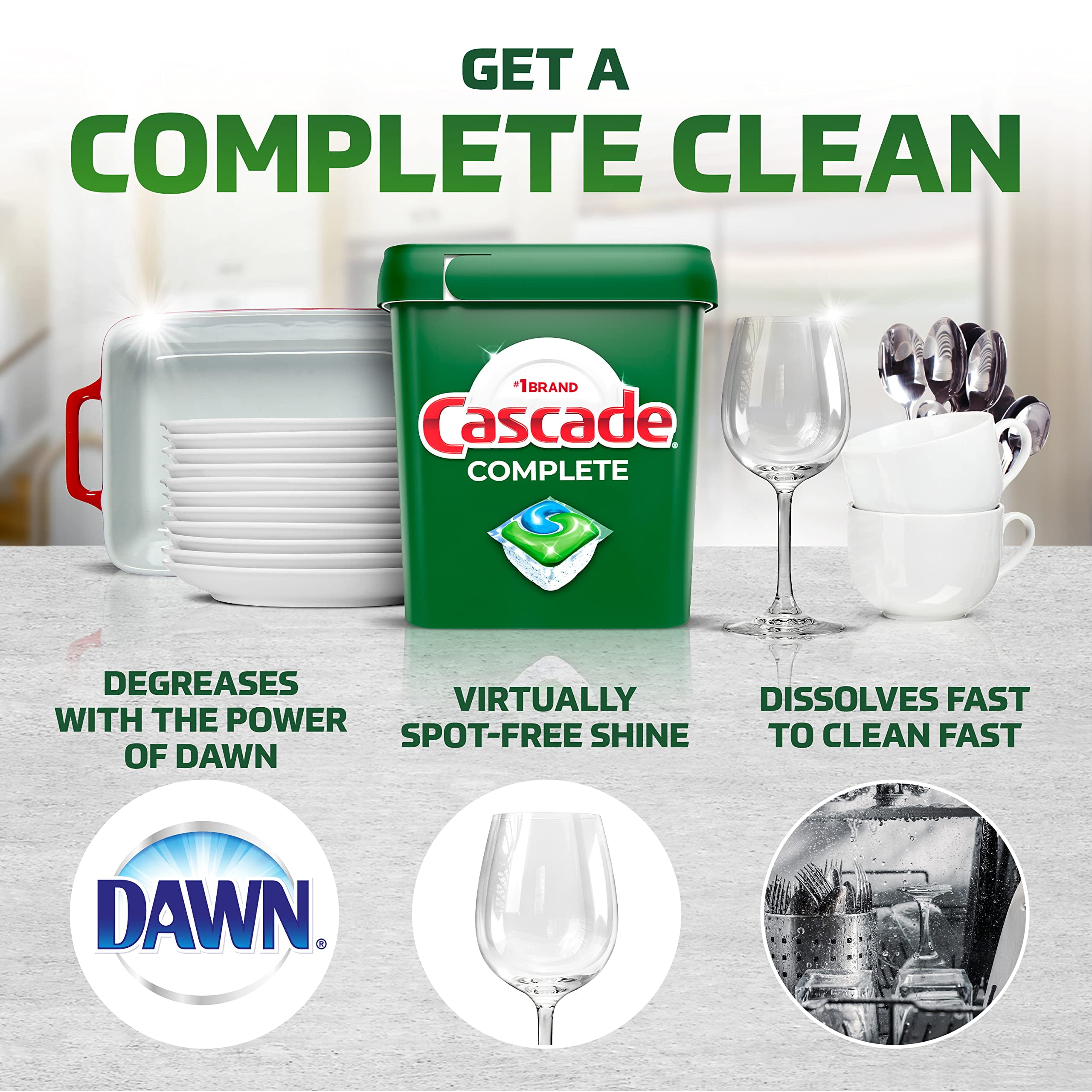 Cascade Complete Action Pacs Dishwasher Detergent Fresh (Pack of 4)