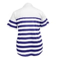 thumbnail image 5 of Kezqiaxn Womens Plus Size Tops Striped Short Sleeve Collared Work Shirts with Zipper Business Dressy Work Blouses, 5 of 5
