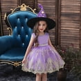 thumbnail image 2 of Fesfesfes Children's Princess Dress Halloween Witch Dress Embroidered Mesh Dress Toddler Girls Dress with Hat Cosplay Spring Saving, 2 of 5