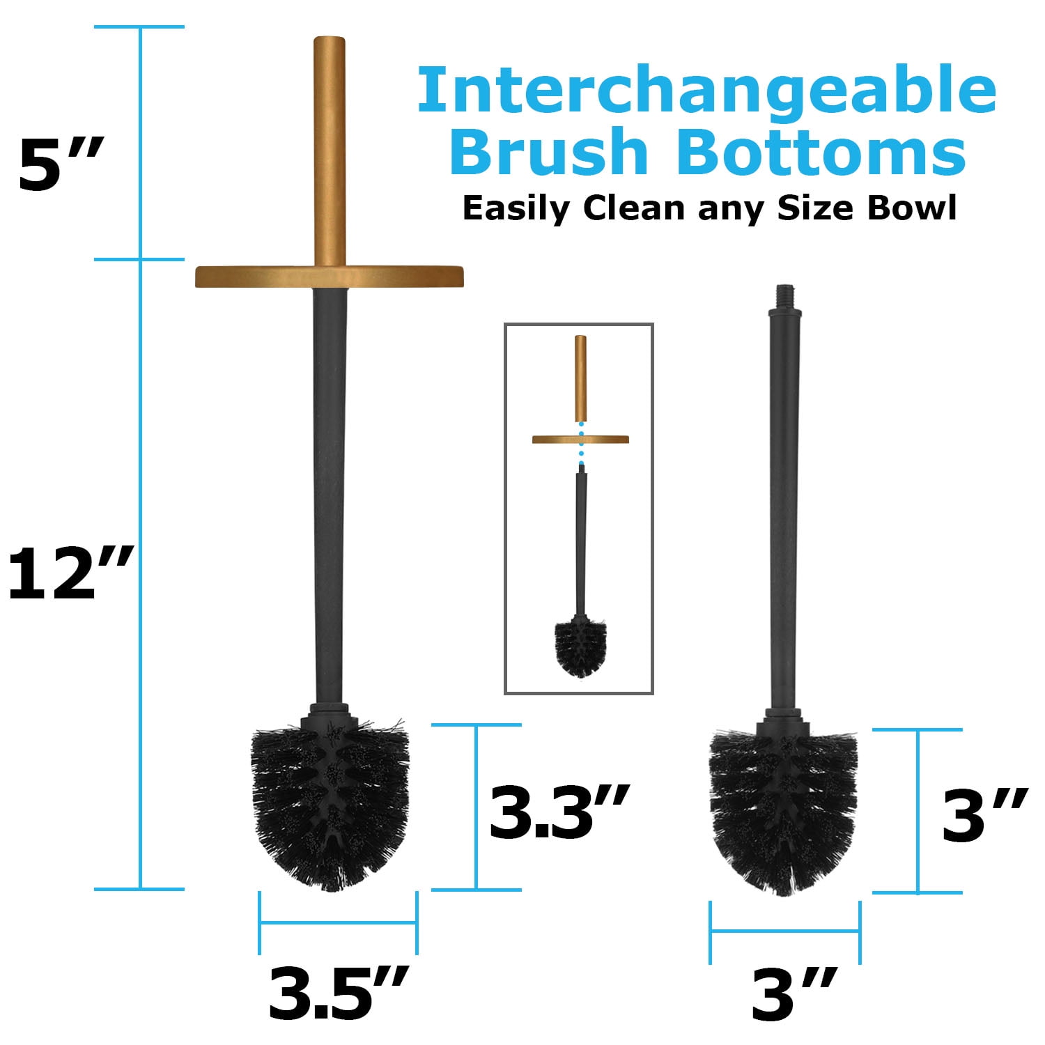 Toilet Brush and Plunger Set Toilet Plunger Toilet Brush Combo Brushed Gold