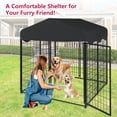 thumbnail image 2 of Jhsomdr Large Outdoor Dog Kennel, 4.2ft x 4ft x 4.5ft Metal Dog Fence with UV-Resistant Oxford Cloth Roof, 2 of 11