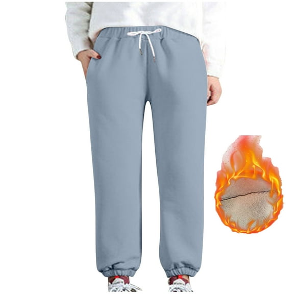 KeShDi Winter Women Work Pants Women's Casual Full-Length Loose Pants Solid High Waist Trousers Long Leg Pants Gray M