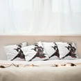 thumbnail image 3 of Ambesonne African Throw Pillow Cover 4 Pack, Dress Lady, 16", Charcoal Grey Vermilion, 3 of 6