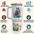 thumbnail image 4 of Great Horned Owl Lover Custom 40oz Tumbler With Handle and Straw - Cute Personalized Gift for Women or Girls - Insulated Coffee Travel Mug With Lid for Animal Fans Birthday Christmas, 4 of 6