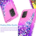 thumbnail image 5 of Motorola One 5G Ace Case, [Not fit for Motorola Moto One 5G/ Moto G 5G], with [Tempered Glass Protector Included] Liquid Floating Glitter Quicksand Bling with Spot Diamond Cover - Pink/Purple, 5 of 7