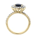 thumbnail image 2 of 14K Yellow Gold Natural Black Onyx Ring Round 8mm Floating Halo Diamond, size 8, 2 of 4