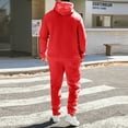 thumbnail image 4 of Fgvctg Mens Sweatsuits 2 Piece Set Fall Lounge Set Travel Sweatsuit Plus Size Jogger Sweatpant Oversized Sweatshirt Tracksuit with Pockets Red XL, 4 of 4