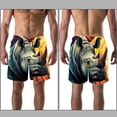 thumbnail image 3 of luoweisi Men's Beach Shorts Quick Dry Swim Trunks with Mesh Lining Abstract Rhinoceros M, 3 of 5