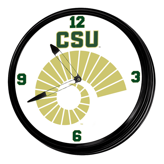 Colorado State Rams: Ram's Horn - Retro Lighted Wall Clock
