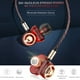 thumbnail image 5 of QKZ Auriculares estéreo Auriculares con cable Auriculares intrauditivos Control de cables Cable trenzado Auriculares con micrófono, Rojo Inevent EL000235-03B, 5 of 7