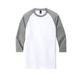thumbnail image 5 of District Made Mens Perfect Tri 3/4 Sleeve Raglan-XL (Grey Frost/ White), 5 of 6