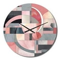 thumbnail image 2 of Designart "Transcendent Angles in Pink I" Abstract Shapes Oversized Wall Clock, 2 of 5