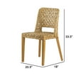 thumbnail image 5 of 21 Inch Dining Side Chair, Woven Rattan Backrest, Wood Frame, Natural Brown- Saltoro Sherpi, 5 of 5