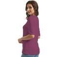 thumbnail image 4 of Women's Short Sleeves T Shirt Casual V Neck Solid Casual Sweatshirt, 4 of 4