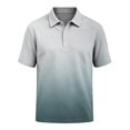 thumbnail image 7 of KLHDSF Men's Polo Shirts Short Sleeve Gradient Color Gym Workout Golf T-Shirt Casual Fashion V Neck Button Down Tops 2026 Light Gray XXL, 7 of 7