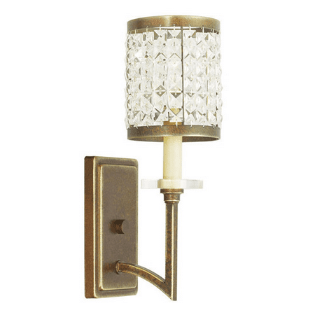 

Wall Sconces 1 Light With Clear Crystals Hand Painted Palacial Bronze size 10 in 60 Watts - World of Crystal