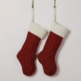 thumbnail image 3 of WREESH Christmas Stockings Christmas Decorations Christmas Splicing Stocking Wool Pendant Christmas Decorations Gift Bag Socks Wine, 3 of 8