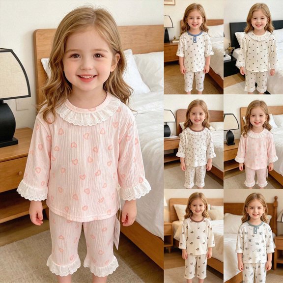 2 Piece Pajama Set For Boys & Girls, Soft Viscose From Bamboo Toddler Pajamas For Kids, Family Matching Pjs,6-12 Months 12-24 Months 2t 3t 4t 5t 6t 7t 8t 9t Children(White,140)
