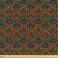 thumbnail image 2 of Ambesonne Rust Fabric by the Yard Upholstery, Tribal Bicolour Swirls Motif, 1 Yard, Seafoam Khaki Paprika, 2 of 5