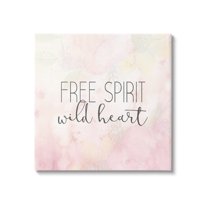 Stupell Industries Free Spirit Wild Heart Inspirational Pastel Watercolor Canvas Wall Art, 17 x 17, Design by Kim Allen