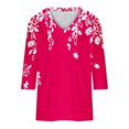 thumbnail image 4 of Jewelreauty Women Tunic Tops Elbow Length V Neck Floral/Plaid T-Shirts Summer Casual Basic Tee, 4 of 5