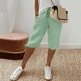 thumbnail image 2 of Summer Pants for Women Solid Shorts Casual Linen Athletic Shorts Pockets Loose Trousers Cycling Shorts Pants Womens Pants Casual & Wide Leg, 2 of 4