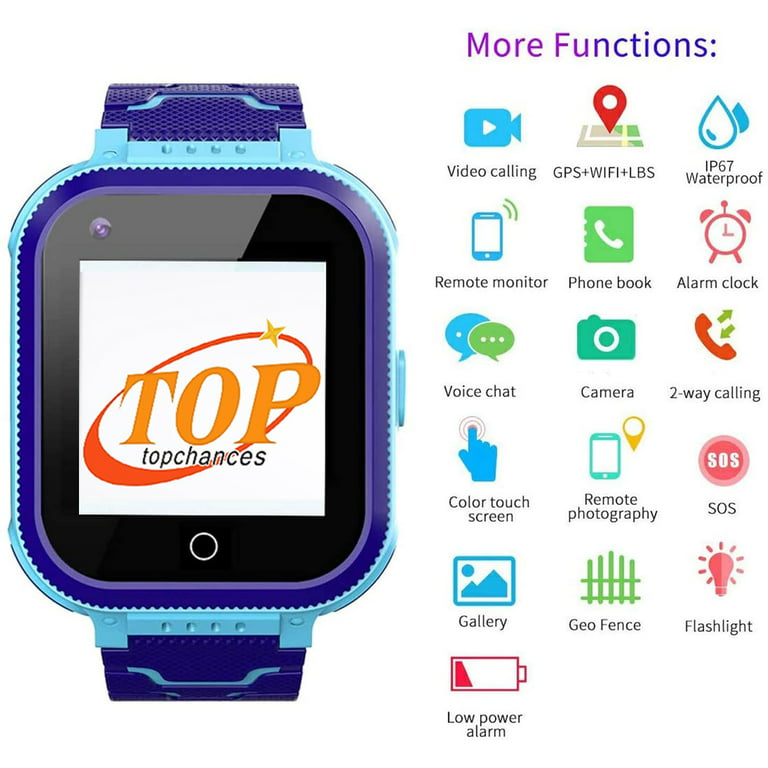 TEZILON 4G GPS Smart Watch Real-Time Tracking Two-Way Phone Call GPS  Tracker Waterproof Touchscreen Watch with Camera SOS Emergency Alarm  Pedometer