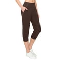 thumbnail image 3 of ALWAYS Women's Slimfit Super Soft Highwaisted Capri Joggers with Pockets - Brown X-small, 3 of 6