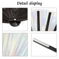 thumbnail image 4 of Ventilador de mano QCWN, grande, plegable, de PVC, láser plateado, 4 of 8