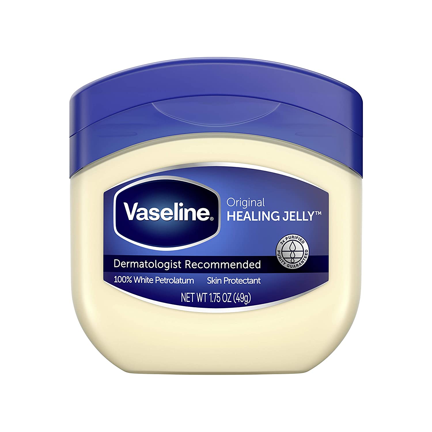 Vaseline Healing Jelly For Dry Skin and Eczema Relief Original 100% Pure Petroleum Jelly 1.75 oz, Size: 1.7 oz, Blue