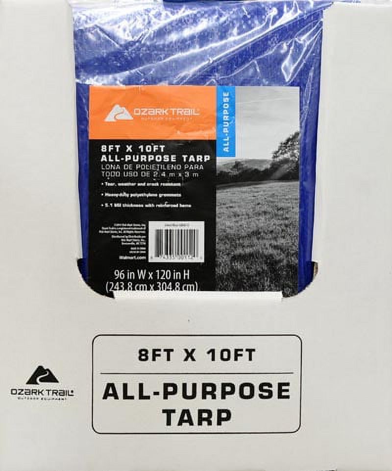 Ozark Trail All-Purpose 8' x 10' Tarp, Royal Blue/Silver - image 3 of 3