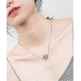 thumbnail image 2 of Women's Blue Crystal Snowflake Pendant Fashion Necklace Clavicle Chain, 2 of 3