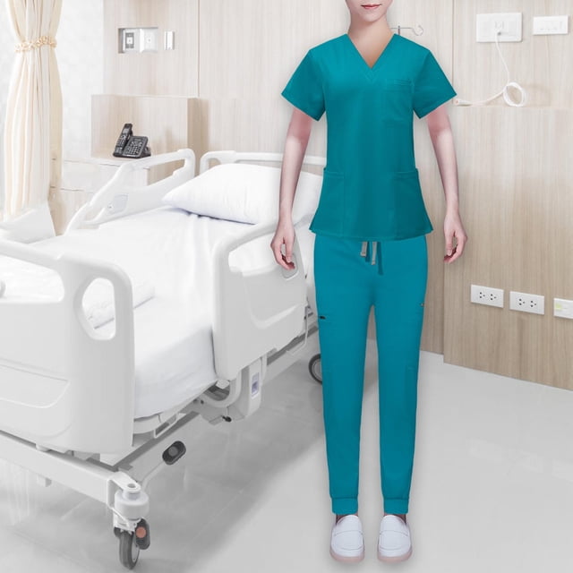 Conjunto de uniformes exfoliantes Yinane para enfermera de manga corta S