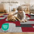 thumbnail image 4 of ODIKA 9'x12' Washable Area Rug Non-Shedding, Easy Care Geometric Abstract Squares Asymmetric Block Mosaic Long Border for Master Suite, California King, Under Bed, 4 of 7