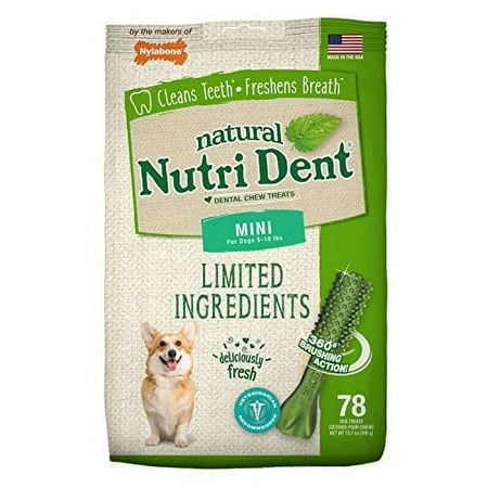 UPC: 0018214842651 | Nylabone Nutri Dent Limited Ingredient Dental Chews Fresh Breath Mini 78 count