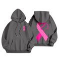 thumbnail image 5 of Fiaer,Hoodies for Breast Cancer Awareness,Womens Tops Loose Fit Casual Trendy,Long Sleeve Plus Size Drawstring Hooded Pullover with Pocket Dark Gray1 L, 5 of 7