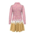 thumbnail image 5 of DISNIMO Ice Cream Dress Girls Skater Dress Long Sleeve Dresses for Girls 4-5 Dresses for Girls Swing Dress Kids Casual Midi Dress Girls Fall Twirly Dress Girls Children Dress with Collar for Girls, 5 of 7