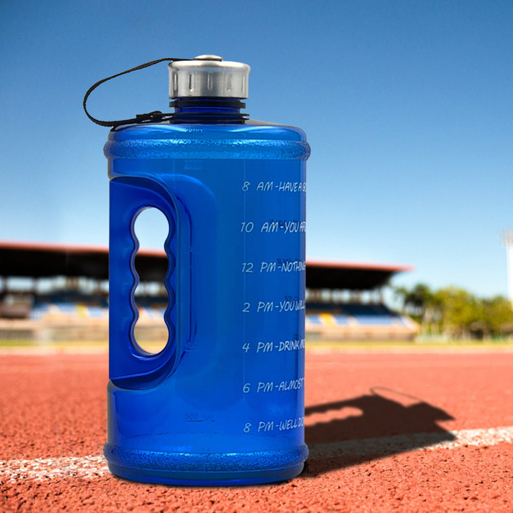 2.2L Motivation Water Bottle w/Time Marker Outdoor Camping Hiking Fitness Flask 